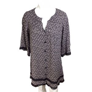 Betsey Johnson Women's Boho Babe Lacey Sleepshirt Raven Black Diamond, S